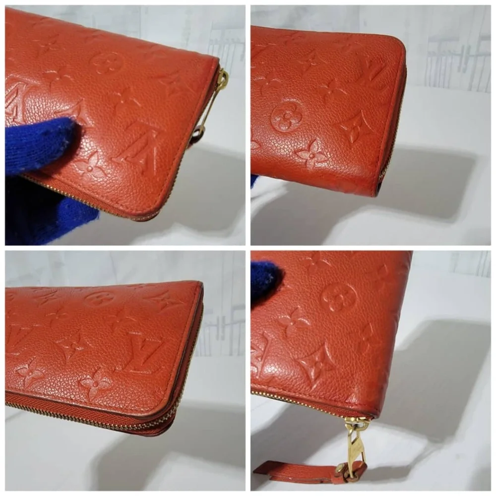 Authentic Louis Vuitton Monogram Empreinte Zippy Wallet Red - Picture 12 of 15